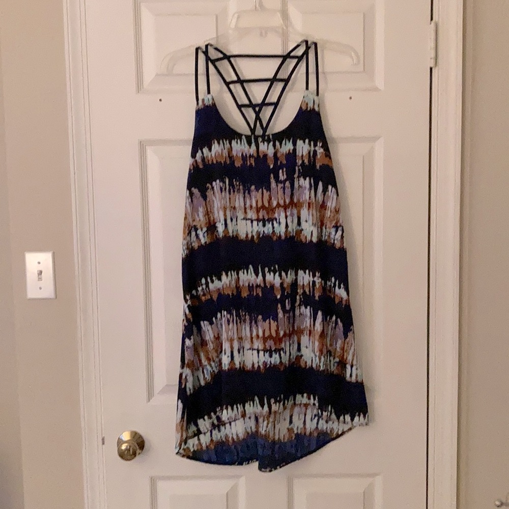 Blue patterned party dress